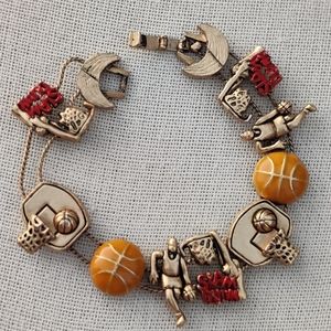🏀Vintage Basketball slide charm bracelet